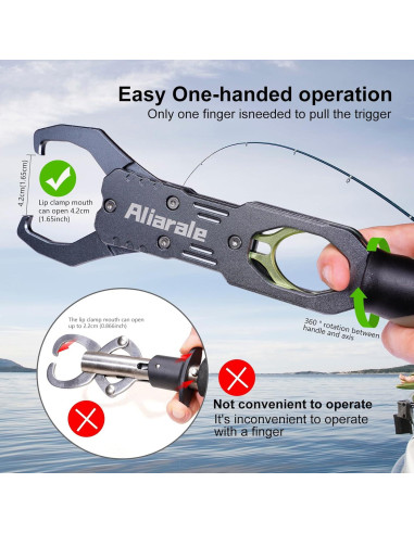 Agarrador de Labios de Pescado Aliarale 18 kg 360 Rotación