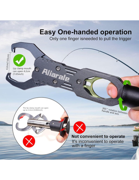 Agarrador de Labios de Pescado Aliarale 18 kg 360 Rotación
