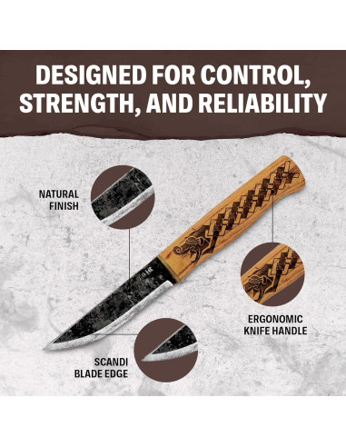 Cuchillo de hoja fija Condor Dragón Nórdico 9.7 cm Acero Carbono