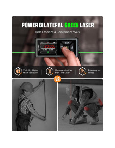 Medidor Láser CIGMAN CD-60G 120m Verde Recargable con Nivel 2