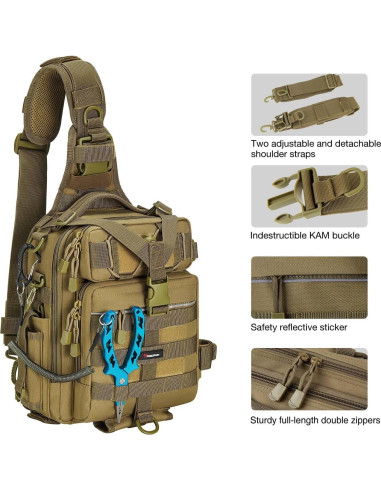 Bolsa de Pesca Piscifun Sling Caqui 30x21x10 cm Resistente