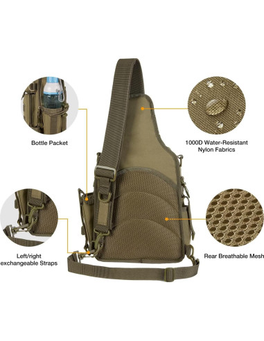 Bolsa de Pesca Piscifun Sling Caqui 30x21x10 cm Resistente