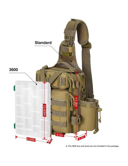 Bolsa de Pesca Piscifun Sling Caqui 30x21x10 cm Resistente