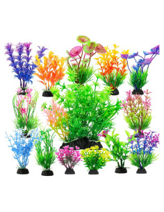 14 Plantas Decorativas para Acuarios CousDUoBe - PVC Multicolor