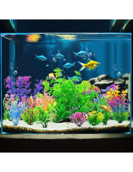 14 Plantas Decorativas para Acuarios CousDUoBe - PVC Multicolor