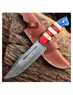 Cuchillo de Caza Bowie Faiqenterprice 30.48 cm Acero Damasco