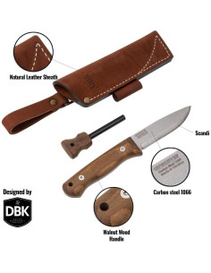 Cuchillo de Bushcraft BPS Knives Bushmate 2.0 con Funda y Encendedor 2