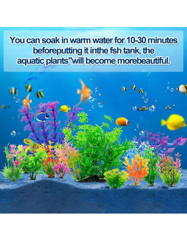 14 Plantas Decorativas para Acuarios CousDUoBe - PVC Multicolor