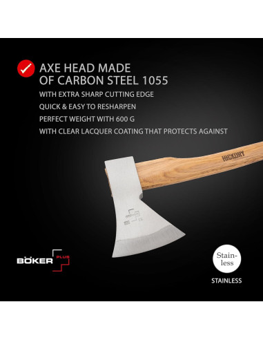 Hacha Pequeña BKER PLUS Appalachian 35.5 cm Acero Carbono