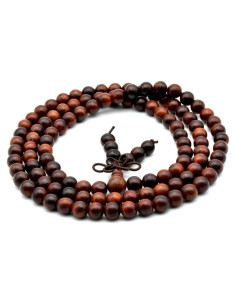 Collar de Oración Zen Dear de Madera Natural 6mm 108 Cuentas