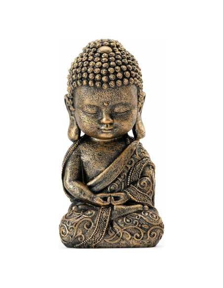 Estatua de Buda Bebé BOIHEGU 20 cm Resina Dorada Decorativa