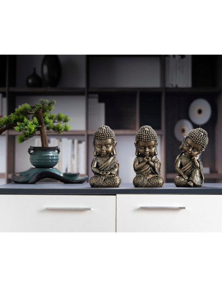 Estatua de Buda Bebé BOIHEGU 20 cm Resina Dorada Decorativa