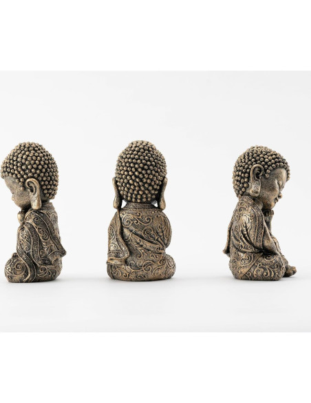 Estatua de Buda Bebé BOIHEGU 20 cm Resina Dorada Decorativa