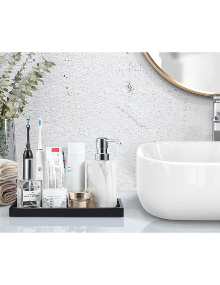 Bandeja de Baño Luxspire de Resina Negra 25.5x15.5 cm