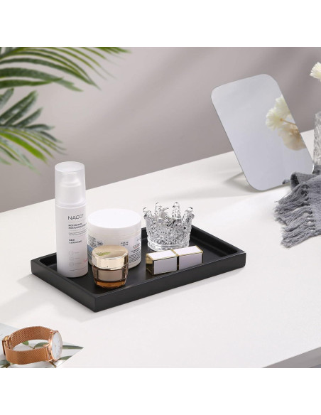 Bandeja de Baño Luxspire de Resina Negra 25.5x15.5 cm