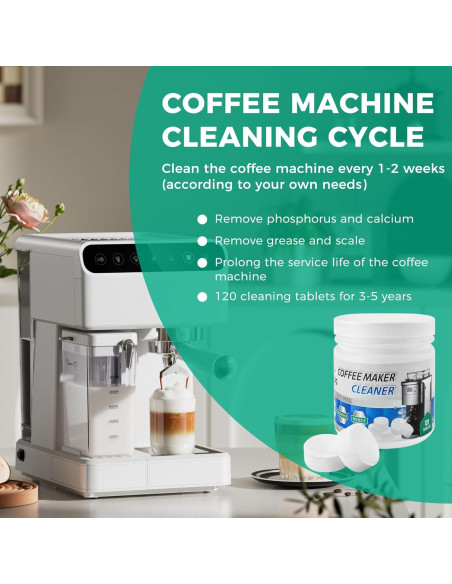 120 Tabletas Limpiadoras de Cafetera - Limpiador de Aceite