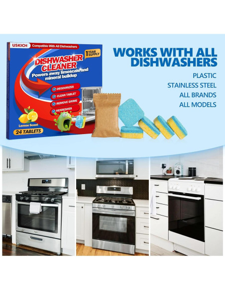Tabletas Limpiadoras USKICH para Lavavajillas 24 Unidades