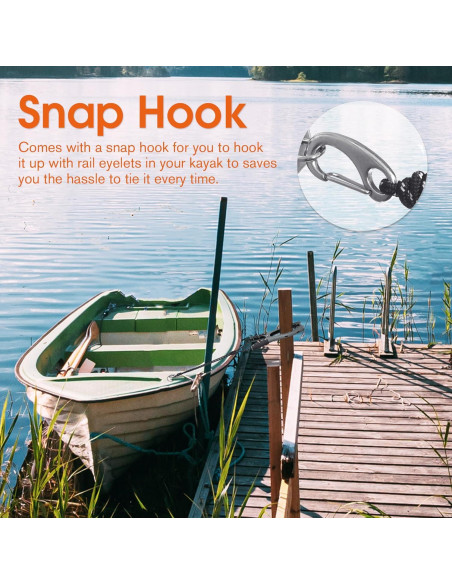 Agarre de Ancla Antidious Kayak con Paracord 5m y Gancho