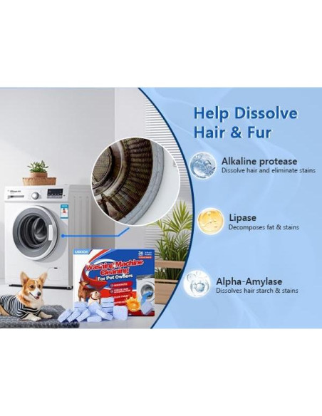 Limpiador de Lavadora USKICH 36 Tabletas para Mascotas