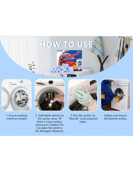 Limpiador de Lavadora USKICH 36 Tabletas para Mascotas