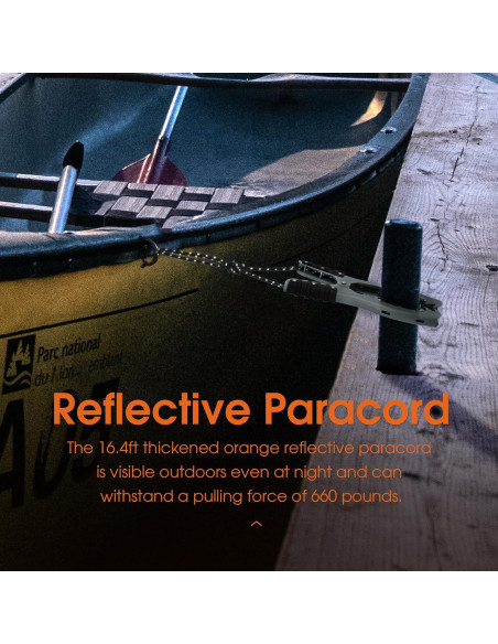 Agarre de Ancla Antidious Kayak con Paracord 5m y Gancho