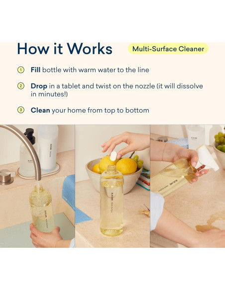 Limpiador Multi-superficie BLUELAND Set de Inicio 4 Tabletas 710 ml