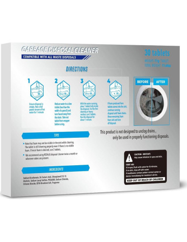 Tabletas Limpiadoras ROOAUG para Desechos - 30 Unidades Aroma Limón