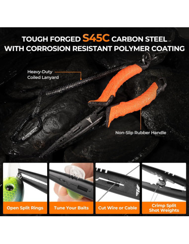 KastKing Kit de Herramientas de Pesca 8 Piezas - Acero Inoxidable