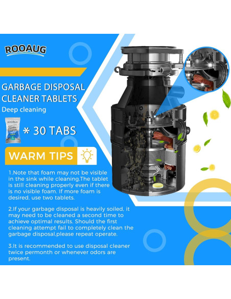 Tabletas Limpiadoras ROOAUG para Desechos - 30 Unidades Aroma Limón