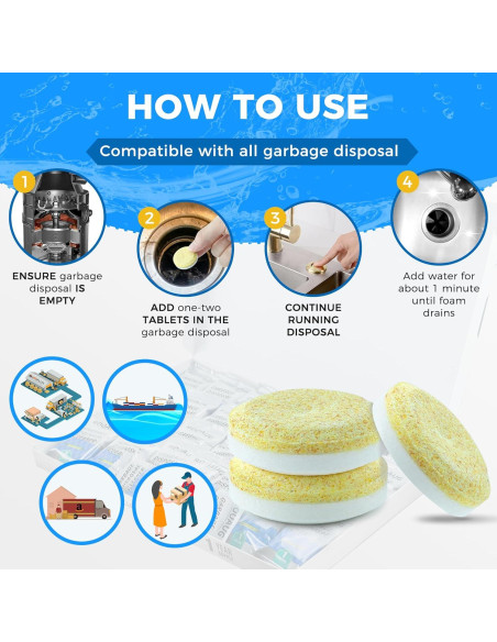 Tabletas Limpiadoras ROOAUG para Desechos - 30 Unidades Aroma Limón