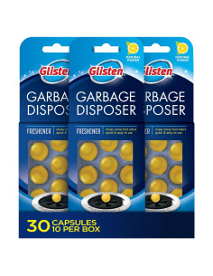 Ambientador Glisten para triturador de basura, 30 cápsulas limón