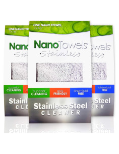 Paños Nano Limpiadores de Acero Inoxidable 3 Piezas 40x17 cm