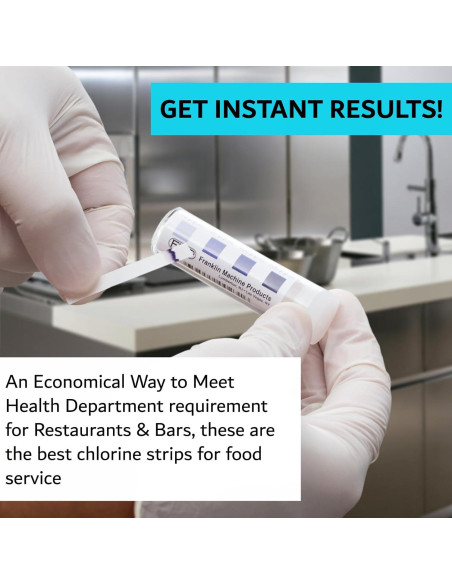 Kit de Prueba de Desinfectante FryOilSaver Co. 200 Tiras Cloro y Quat