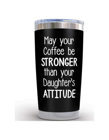 Vaso KLUBI 20oz Negro - Que Tu Café Sea Más Fuerte que Tu Hija