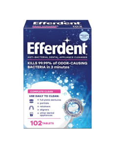 Tabletas Limpiadoras Antibacterianas Efferdent 102 Unidades