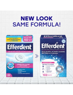Tabletas Limpiadoras Antibacterianas Efferdent 102 Unidades 2
