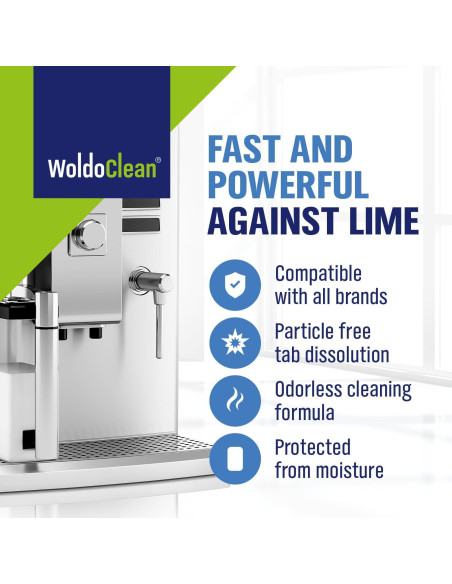 Limpiador y tabletas descalcificadoras WoldoClean 15 usos