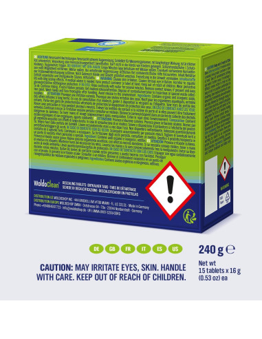 Limpiador y tabletas descalcificadoras WoldoClean 15 usos