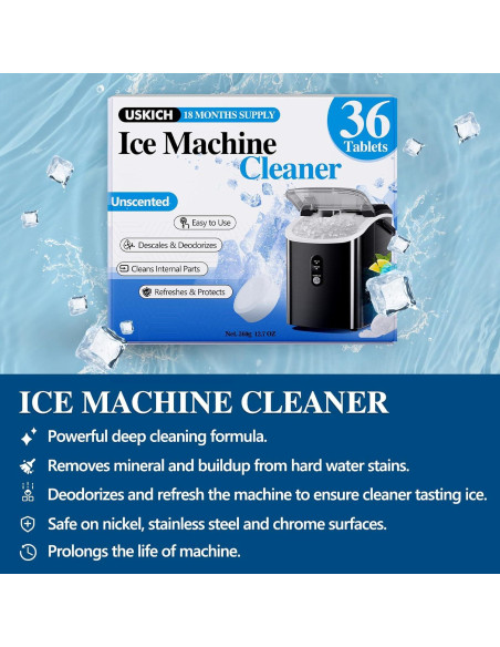 Tabletas Desincrustantes USKICH para Máquina de Hielo - 36 Unidades