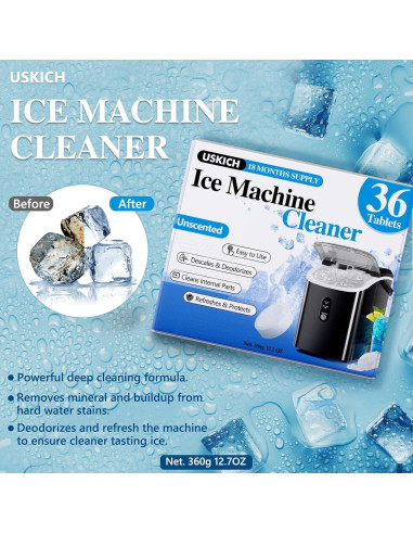 Tabletas Desincrustantes USKICH para Máquina de Hielo - 36 Unidades