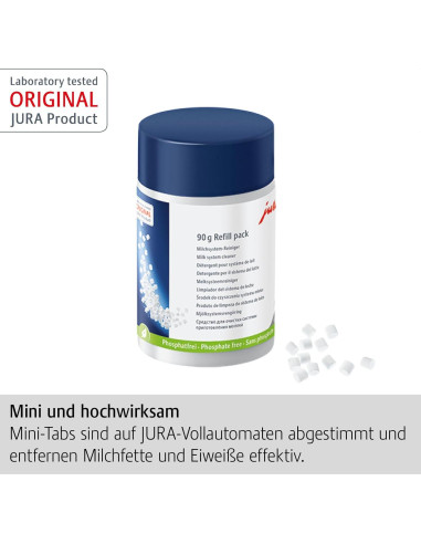 Mini Tabs Limpiador de Sistema de Leche JURA - 30 Limpiezas