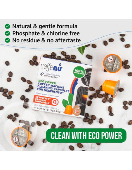 Cápsulas de limpieza Caffenu para Nespresso - 5 unidades