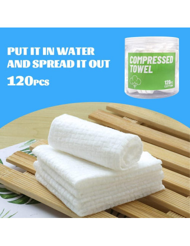 120 Toallas Comprimidas Desechables Herb Life - 22.1x22.9 cm