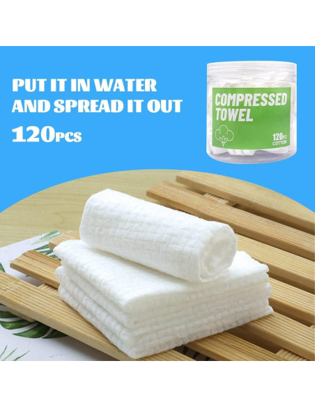 120 Toallas Comprimidas Desechables Herb Life - 22.1x22.9 cm