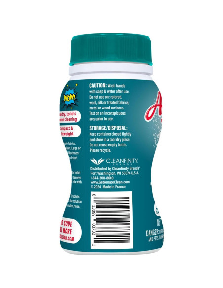 Tabletas de Blanqueador Ultra Concentradas AMAZE - 6 Botellas - Aroma Pradera - Limpieza Multisuperficie