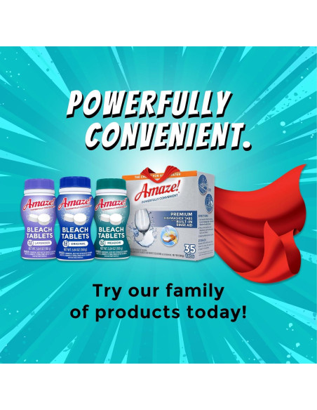 Tabletas de Blanqueador Ultra Concentradas AMAZE - 6 Botellas - Aroma Pradera - Limpieza Multisuperficie