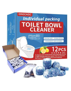 Tabletas de limpieza para inodoro DINGCAIDC - 12 unidades, ecológicas y efectivas