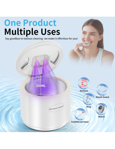 Limpiador Ultrasónico Marivok 220ml para Dentaduras y Alineadores