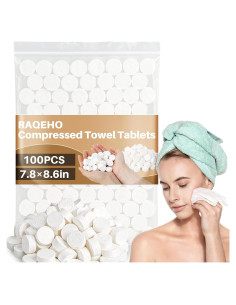 100 Toallas Comprimidas Desechables RAQEHO para Lavado Facial