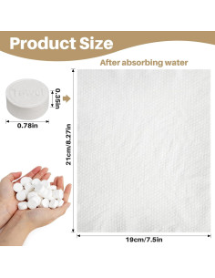 100 Toallas Comprimidas Desechables RAQEHO para Lavado Facial 2